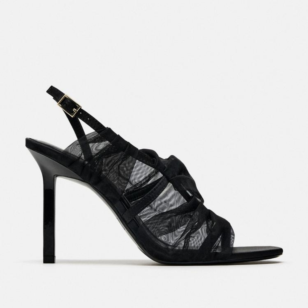 Zara high heels stiletto fabric size 7/12 new
